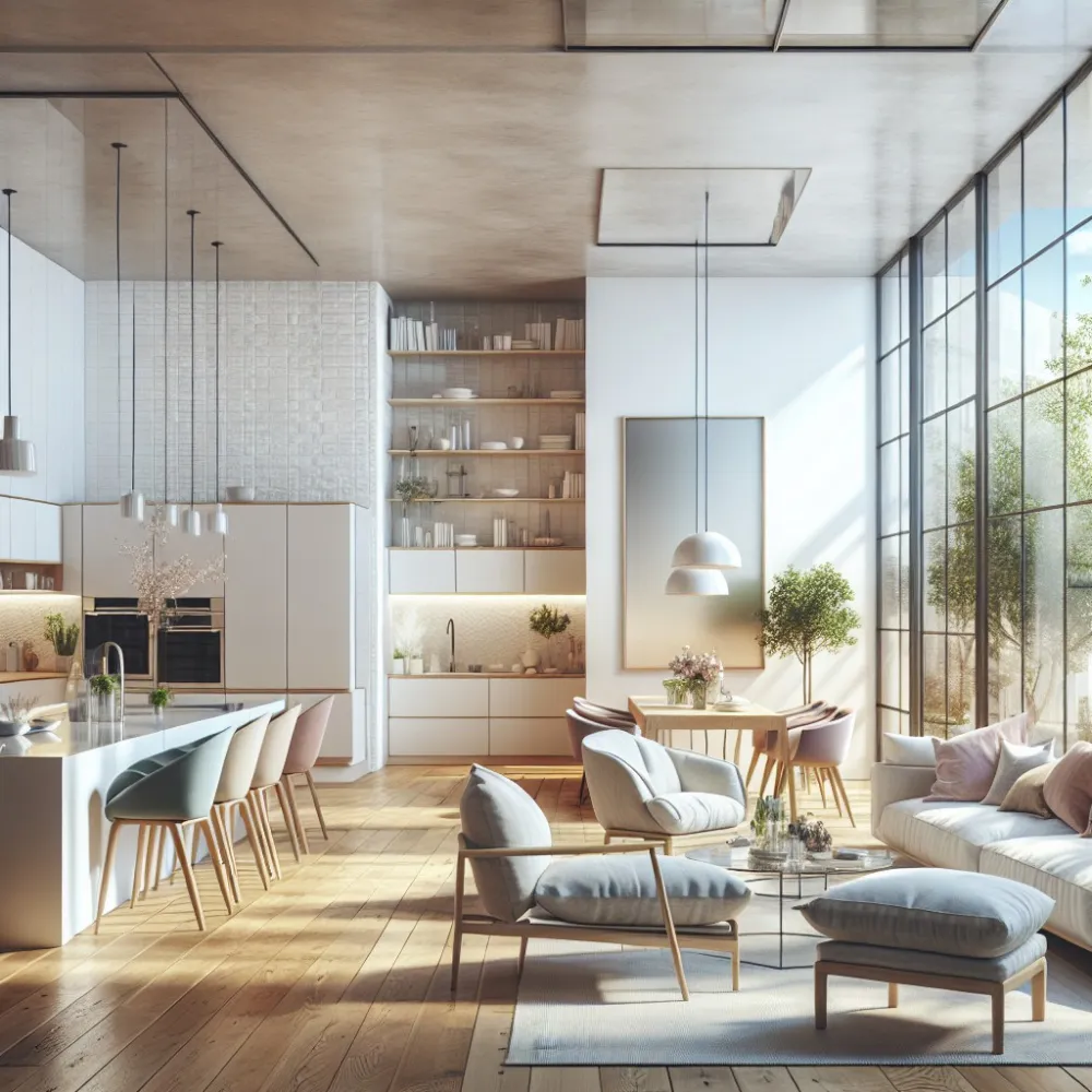 styl skandynawski salon z kuchnią